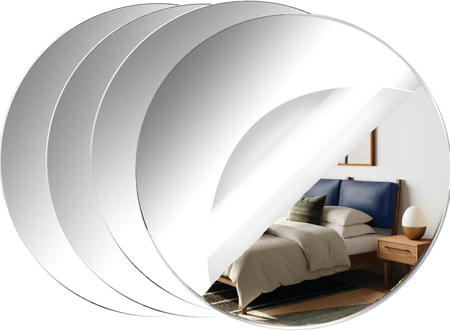 Confezione da 10 - 9 cm x 9 cm Circle Mirror Tiles