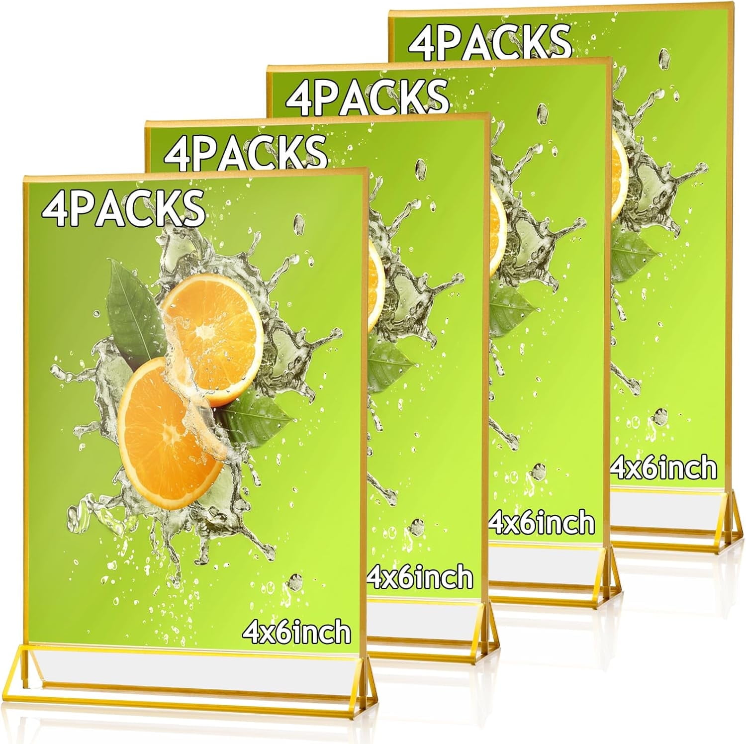 4 x 6 Acrylic Sign Holder 3 Pack Slanted Sign Holder with L/T Shape 2 in 1 Wood