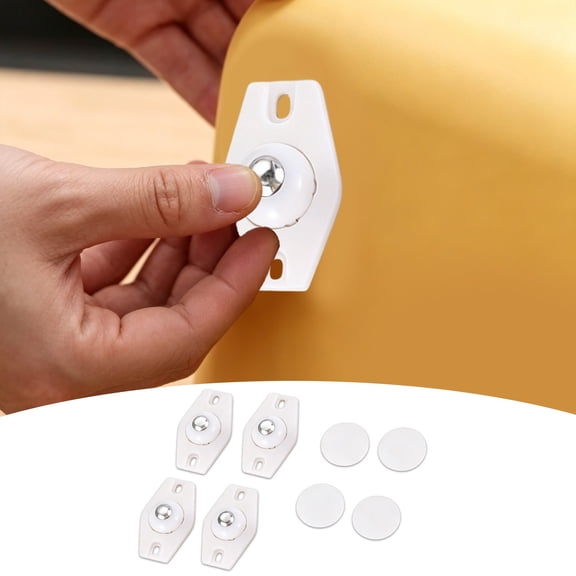 4 Pack Adhesive Caster Wheels, 360° Swivel Sticky Appliance Rollers, Quiet Glide Small Casters for Kitchen Appliances, Trash Can, Storage Box, and Small Furniture