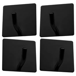 FULIER Black Stainless Steel Self Adhesive Bathroom Towel Hooks Heavy Duty Waterproof Wall Sticky Hooks Without Nails 4 Packs Walmart