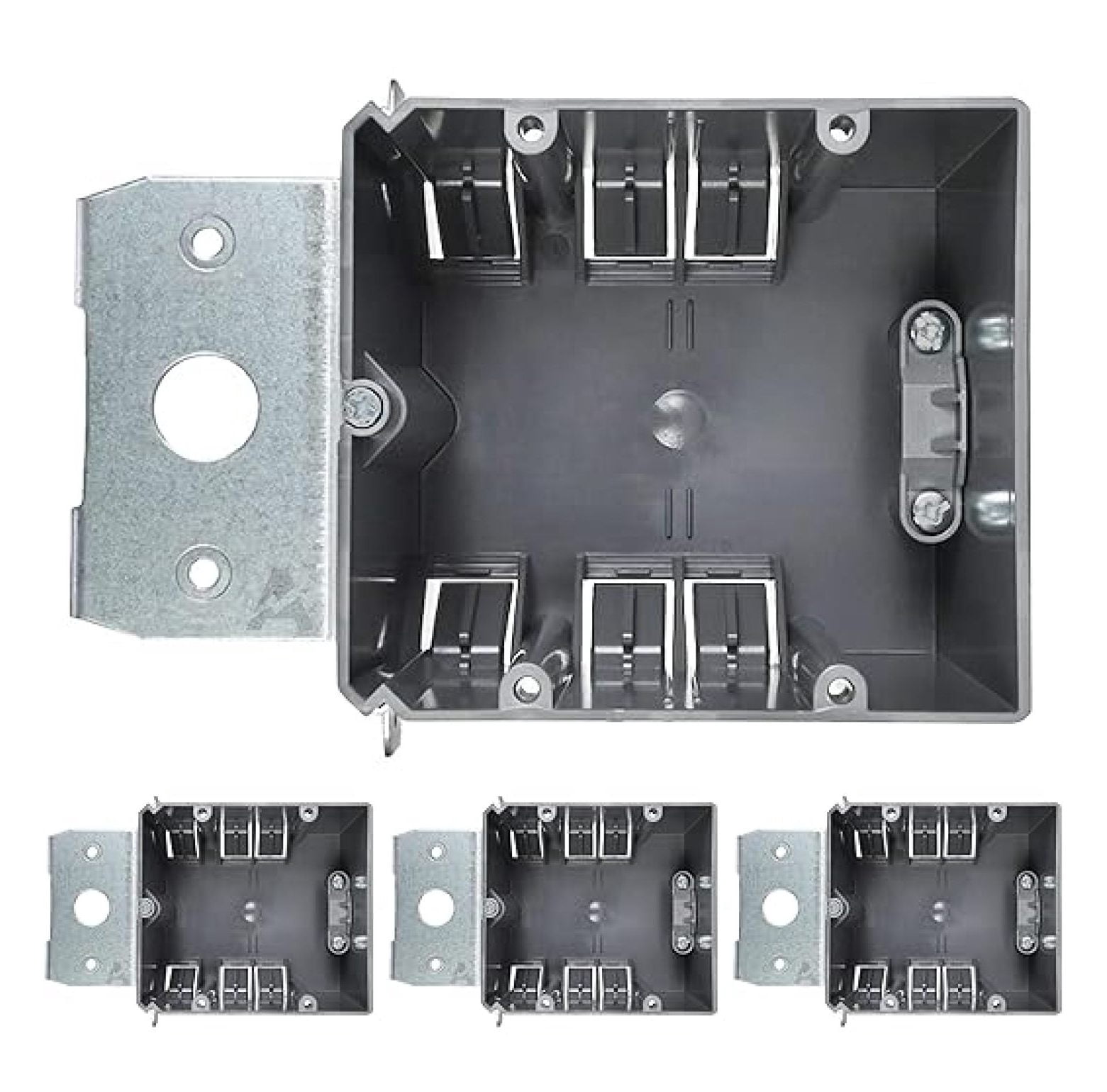 (4 Pack) Adjustable 2-Gang Electrical Box for New Construction – Heavy ...