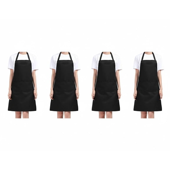 4 Pack Adjustable Bib Apron with Pockets Cooking Kitchen Aprons for Women Men Chef