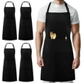 thumbnail image 1 of 4 Pack Adjustable Black Apron with Pocket, Bib Chef Apron for Women Men, Cooking Kitchen Drawing, 1 of 7