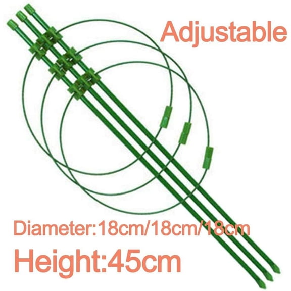 4 Pack Adjustable Garden Climber Shelf Plant Cages Vine Trellis Flower Support Frame for Tomatoes Roses Vegetables Pots, 18 Inch Metal Wire Stake