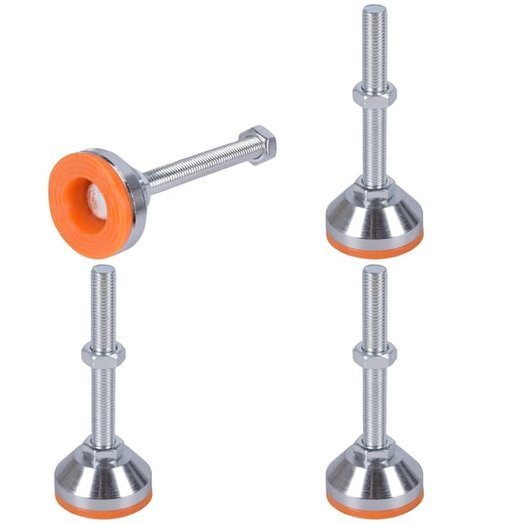 4 Pack Adjustable Levelling Feet,Happon Adjustable Furniture Feet 2.36" Dia Base,Adjustable Swivel Levelers for Cabinet,Furniture, Workbench, Machine (D60xM12x80)