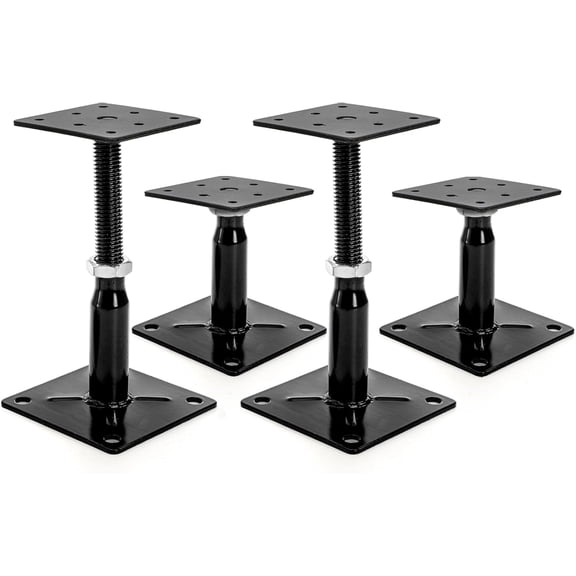 4 Pack Adjustable Support Jacks for Floor, Heavy Duty Screw Jacks House Jack Stand, Floor Joist Jacks Post 4" to 7" for Level and Lift Supports, Floor Straightener, Deck Foundation