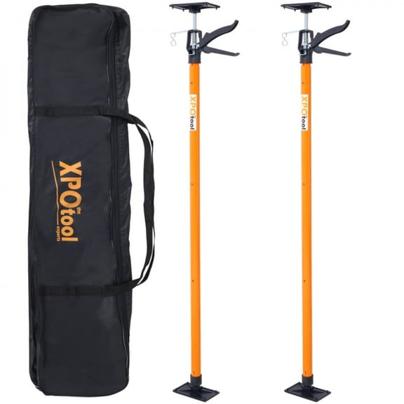 2 Pack Adjustable Support Pole, Steel 3rd Hand Support System, Support Rod for Jacks Cargo Bars Drywalls, Cabinet Jacks for Installing Cabinets, Extends from 45 to 114 Inch, with carry bag