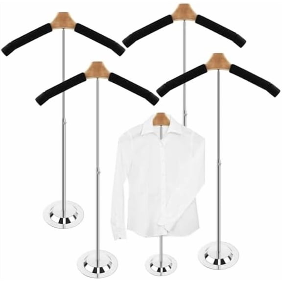 4 Pack Adjustable T Shirt Display Flexible Shoulder Stand,Portable T Shirt Display Stand for Clothing Garment Coat Retail Vendor,Shirt Rack,Metal Clothing Display Rack,17.3 x 31.3 Inch