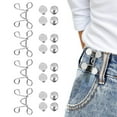 thumbnail image 1 of 4-Pack Adjustable Waistband Tighteners - No Sew Solution for Pants, Jeans and Skirts - Silver, 1 of 9