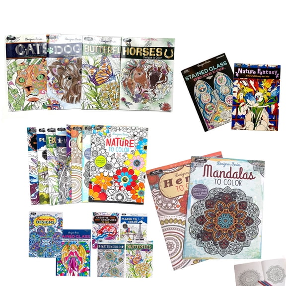 4 Pack Adult Mandala Coloring Book Stress Relieving Style Patterns Relaxation