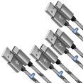 thumbnail image 1 of Afflux 4 Pack USB-A to USB-C Fast Charger Braided Type C Cable Compatible with iPhone 17 / 16 / 15 Pro Max Plus Air, Samsung Galaxy S25 S24 S23 Ultra, Google Pixel, iPad Pro, Universal (6ft, Gray), 1 of 6