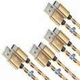 thumbnail image 1 of Afflux 4 Pack USB-A to USB-C Fast Charger Braided Type C Cable Compatible with iPhone 17 / 16 / 15 Pro Max Plus Air, Samsung Galaxy S25 S24 S23 Ultra, Google Pixel, iPad Pro, Universal (3ft, Gold), 1 of 6