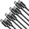 thumbnail image 1 of 4 Pack Afflux USB-C to USB-C PD Fast Charger Cable Data Sync Braided Cord Compatible with iPhone 16 /15 Pro Max Plus / Samsung Galaxy S24 S23 S22 Ultra / iPad Pro / Universal Type-c (10ft, Black), 1 of 5