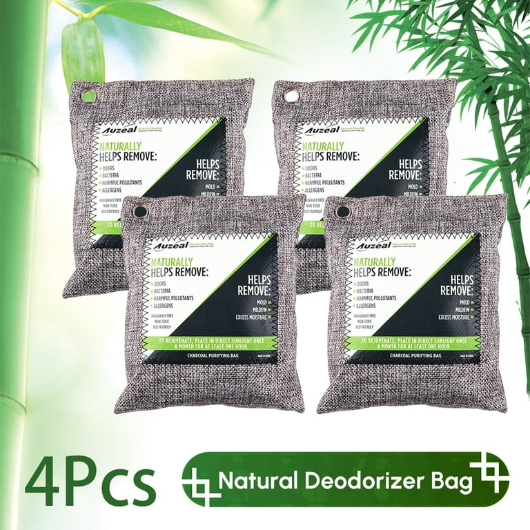 4 Pack Air Purifying Bag Breathe Green Co Style Charcoal Bamboo Purifier Mold Odor