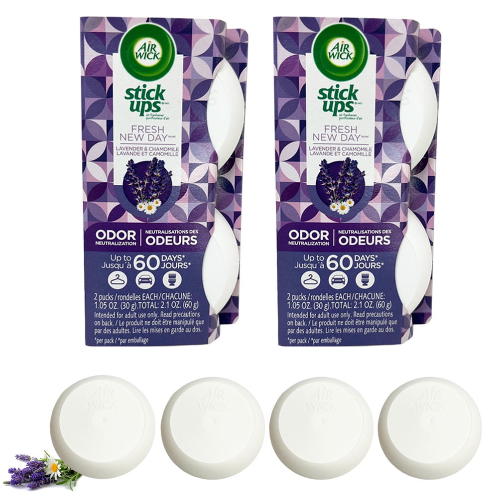 4 Pack Air Wick Stick Ups Air Freshener Trash Can Odor Eliminator