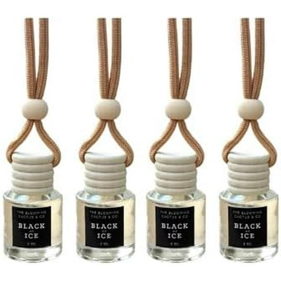 4 Pack Air fresheners | Long lasting car air fresheners, Hand-made in USA | Small room diffuser | Small Business Woman Owned. (8 ml Black Ice (Type) set of 4)