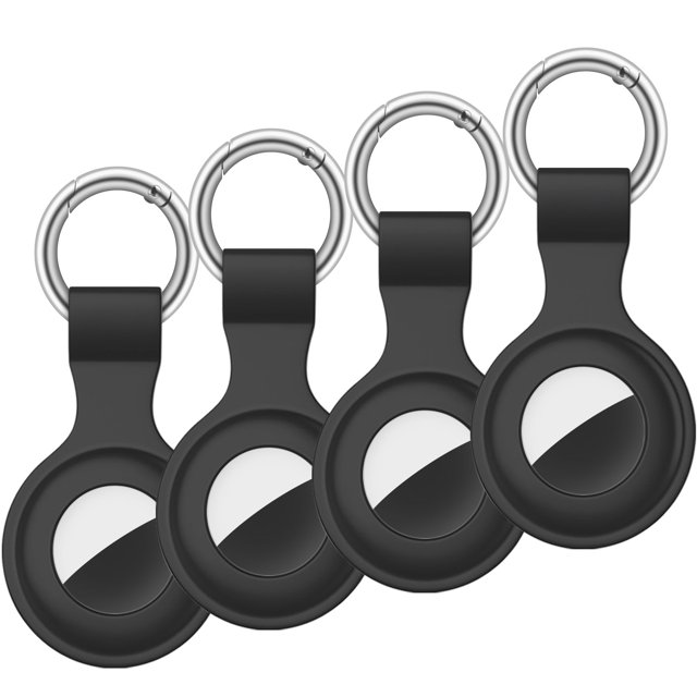 4 Pack AirTag Case with Keychain, Soft Silicone Tracker Holder with