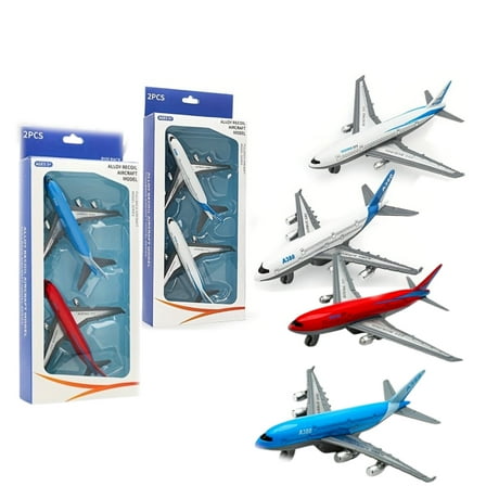 4 Pack Airplane Toys, Metal Plane Pull Back Airplane Toys for 3 4 5 6 Years Old Boys Girls, Die Cast Aircraft Plane Models, Kids' Play Vehicles Aeroplane Airplanes for Kids Birthday Gifts