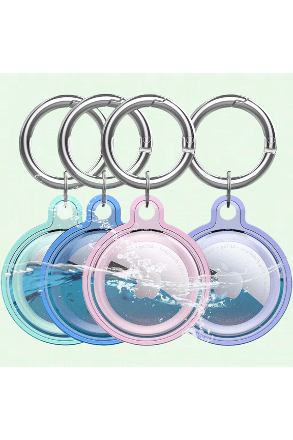 4 Pack Airtag Holder, Waterproof Air Tags Keychain for Apple AirTag - Dog Collar, Keys, Wallet
