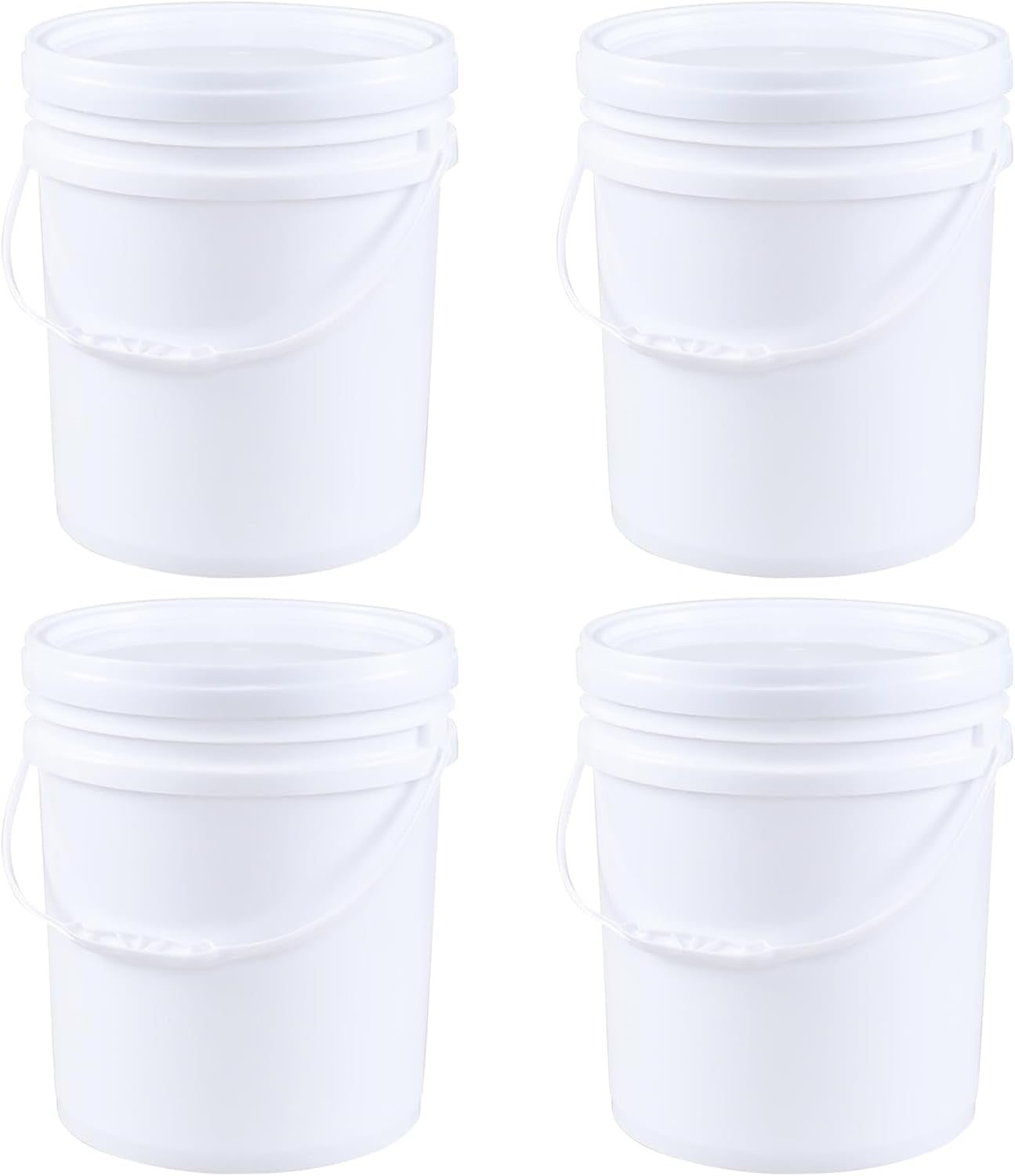 4 Pack Airtight Pet Food Storage Container, Round Plastic Bucket with ...