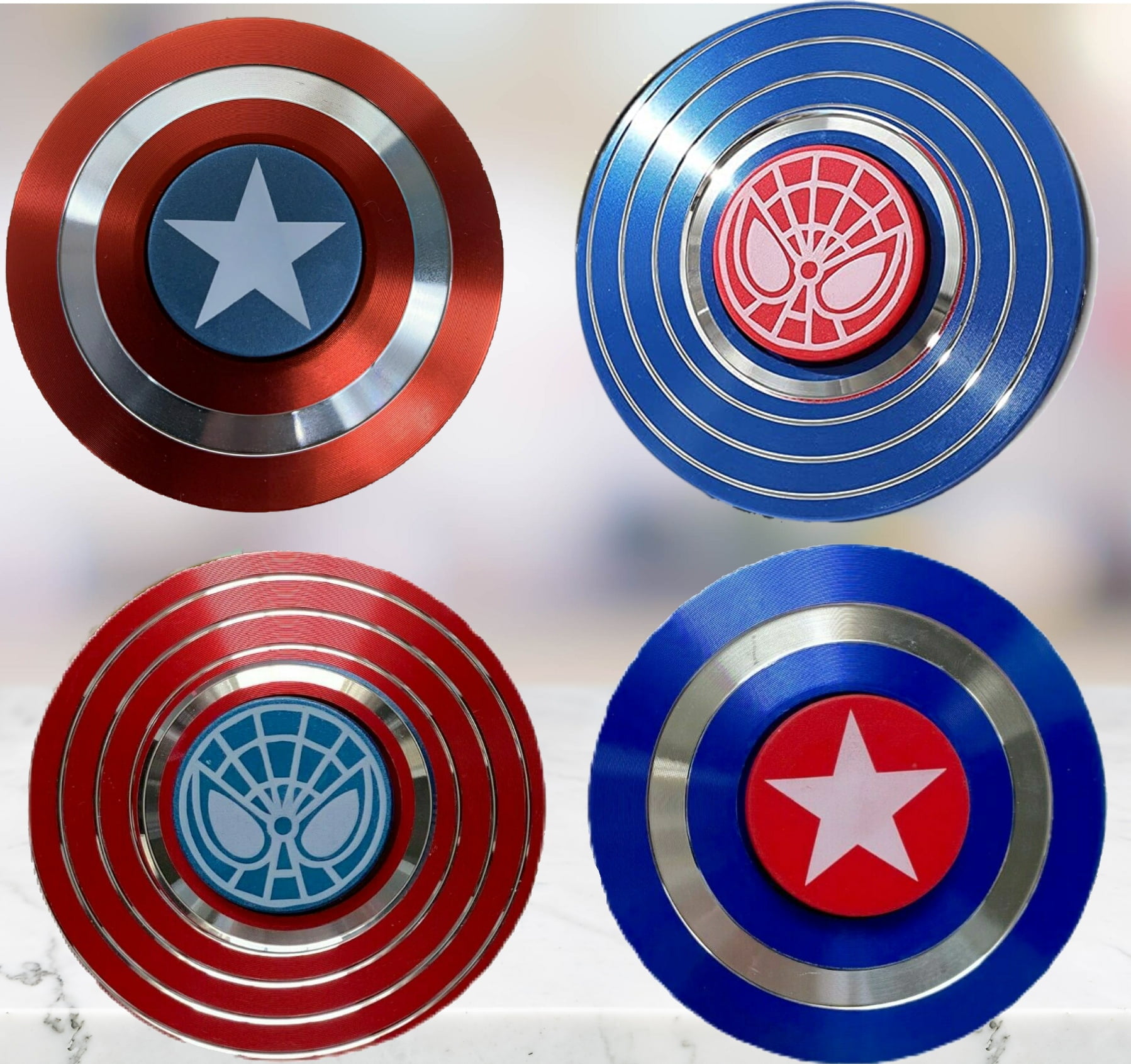 Pack Aluminum Alloy Metal Handheld Finger Fidget Spinner Stress