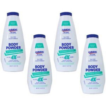 4 Pack Ammens Medicated Powder Shower Fresh 11Oz Each