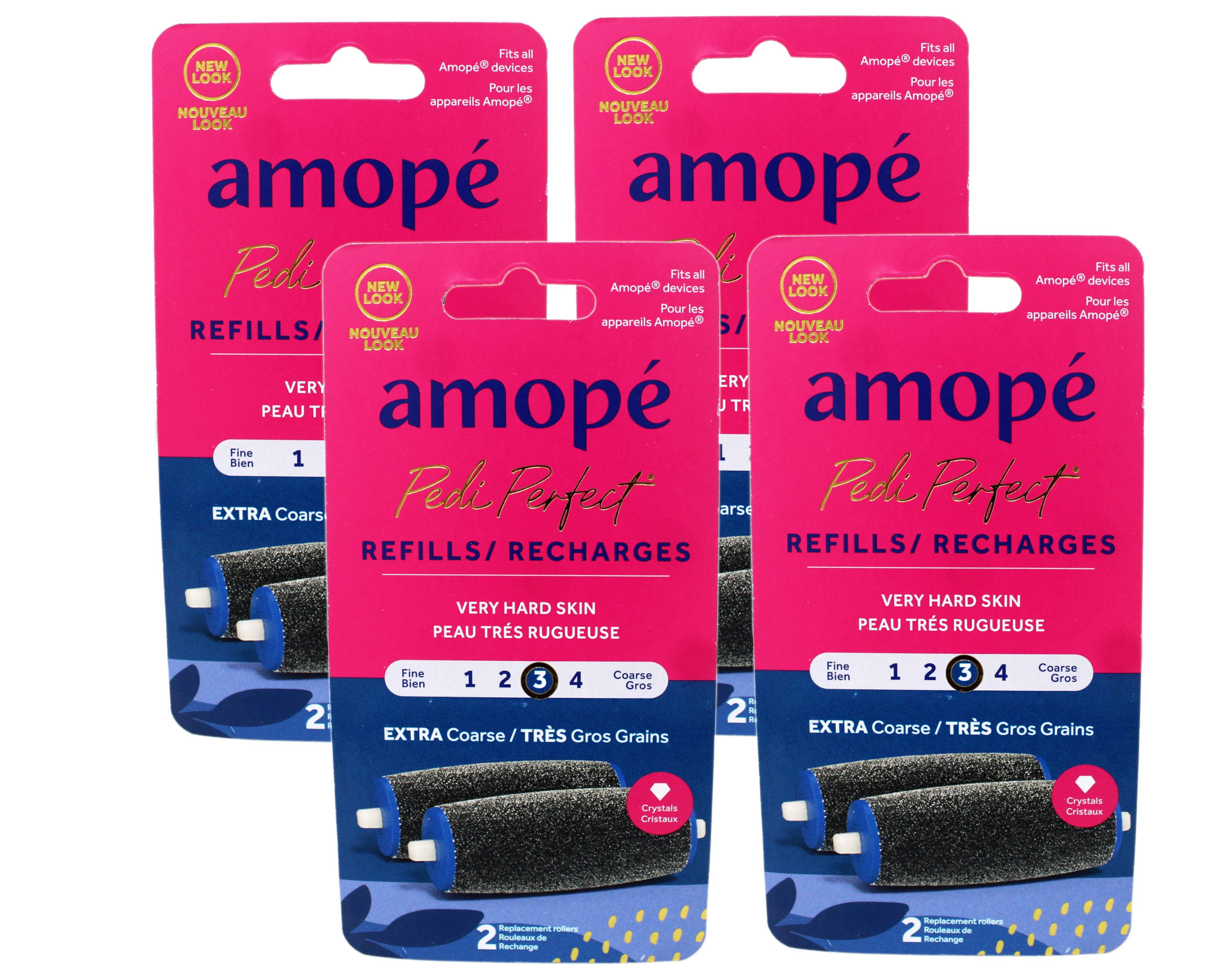 4 Pack - Amope Pedi Perfect Electric Callus Remover Foot File Roller Head Refills, Ultra Coarse 3, 2 Count