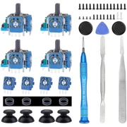 4 Pack Analog 3D Joysticks Replacement for DualSense PS5 Controller, Joysticks Part with Repair Screwdriver Kit for PlayStation 5 Controller