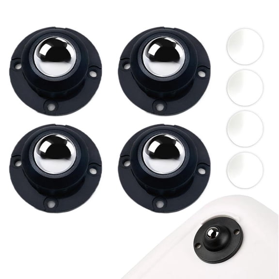 4 Pack Anti-Rust Wheels Stainless Steel Self Adhesive Caster Wheels for Kitchen Appliance Rollers Sliders Mop Bucket, Load Capacity 28LBS Per Wheel for Furniture