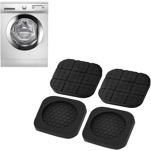 4 Pack Anti Vibration Pad for Washing Machine, Washer and Dryer Pedestals for Shock and Noise Cancelling Support 1000 lbs, Natural Rubber Dryer Foot Pads Protects Laundry Room Floor