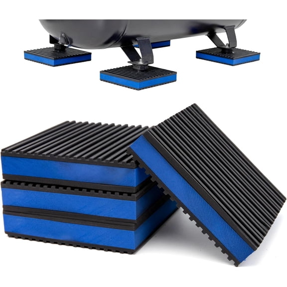 4-Pack Anti Vibration Pads, 4x4x7/8 Inch, EVA Rubber Isolation Mats, Heavy Duty Vibration Isolation Pads for Air Compressos, Conditioner, Treadmill, HVAC Washer Dryer