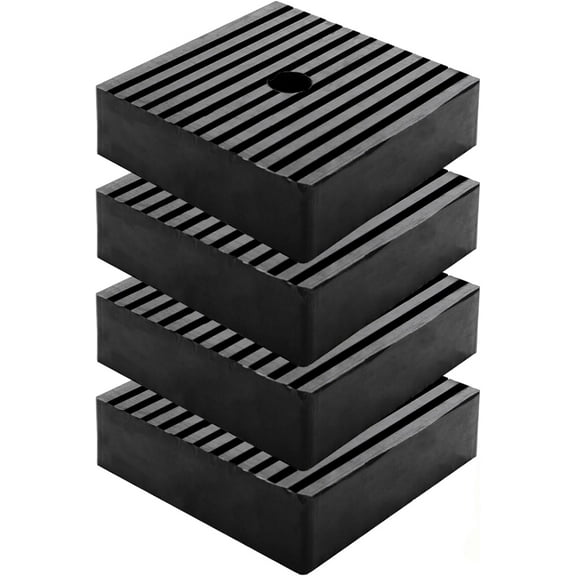 4 Pack Anti Vibration Pads, Ribbed Rubber Vibration Isolation Pads, Shock Pad for Air Compressor, HVAC, Air Conditioner, Washer and Dryer, Treadmills, 4" x 4" x 1.2"