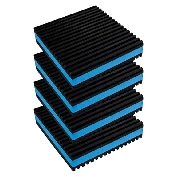 4 Pack Anti Vibration Pads for Washing Machine 4"x4", Sound Isolation Vibrating Pad Ribbed Rubber Damping Mat EVA Center for Air Compressors, Conditioner, Treadmill, HVAC Washer Dryer