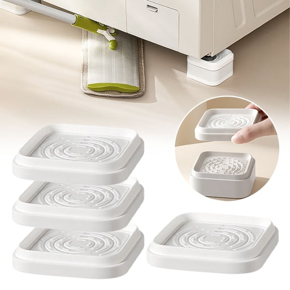 4 Pack Anti-Vibration TPR Furniture Risers, Heavy Duty Raising Blocks for Washing Machine Refrigerator & Uneven Floors