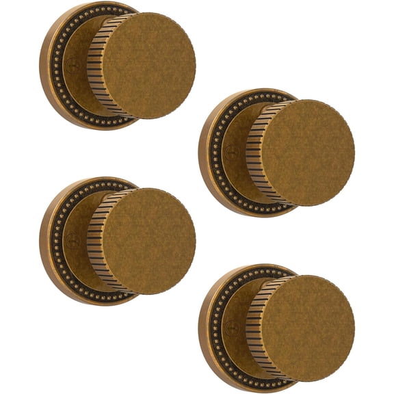 4 Pack Antique Brass Privacy Door Knobs with Lock, Vintage Door Handles with Antique Brass Door Knobs Interior for Bedroom or Bathroom, Heavy Duty Door Lever for Left Right Sided Doors