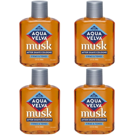 4 Pack - Aqua Velva Musk After Shave Cologne 3.50 oz