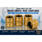 4 Pack - Aqualine Brass Hose Fitting 3/4 in. FHT | HPF7
