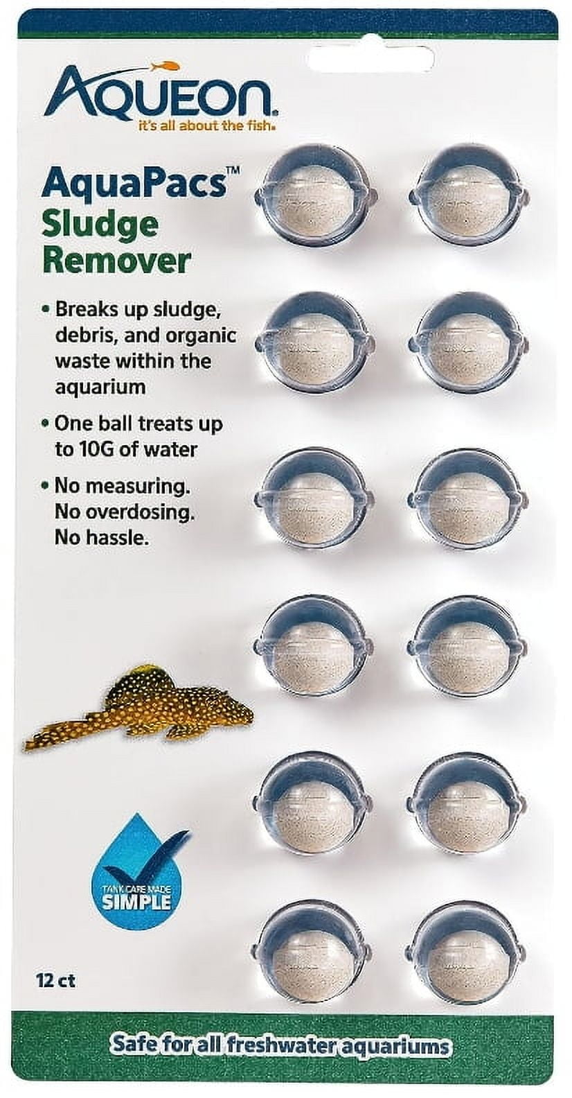 4 Pack Aqueon AquaPacs Sludge Remover [Bulk Aquarium Supplies, New Aquarium Supplies, Aquarium Bio Additives, Aqueon] 48 count (4 x 12 ct)