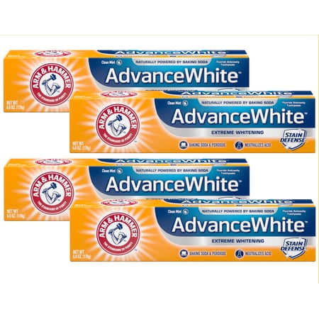 4 Pack Arm & Hammer, Advance White Control Stain Defense, Fresh Mint - 6 oz Each