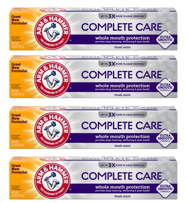 4 Pack Arm & Hammer Complete Care Toothpaste Fresh Mint 6oz Each