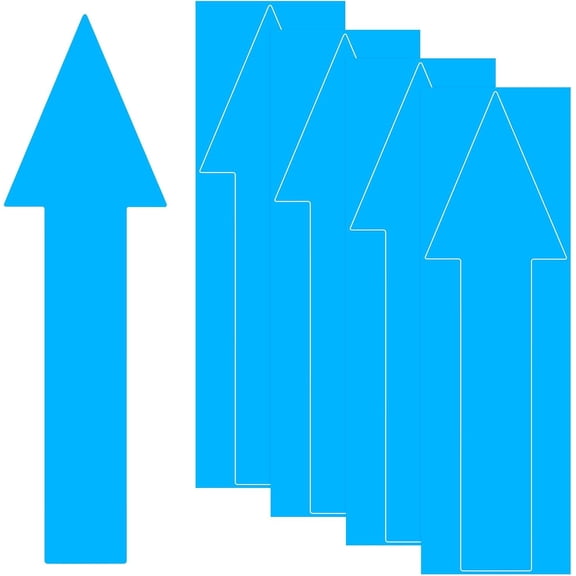 4-Pack Arrow Sticker, 12 x 4 Inch/ 300 90 mm PVC Waterproof Self-Adhesive Directional Arrows Removable Floor Decal Stickers for Wall Marking/Road Sign [Blue]