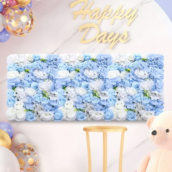 4 Pack Artificial Flower Wall Panel, 24"x16" Silk Rose Spring Floral Backdrop