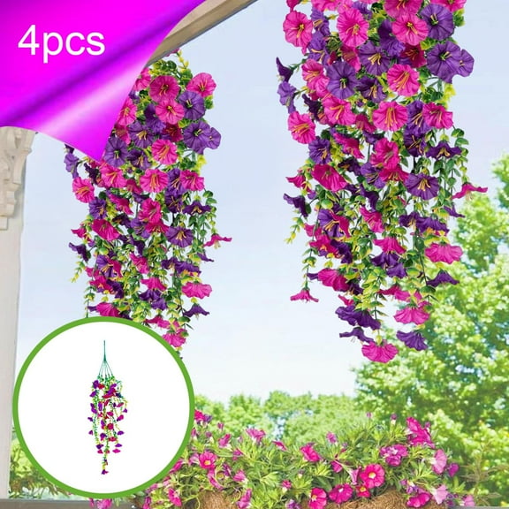 4 Pack Artificial Hanging Plants 76cm Fake Ivy Vine Greenery for Indoor Outdoor Decor, Balcony Garden Wedding Cottagecore Wall Basket Porch Decoration