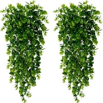 4 Pack Artificial Hanging Plants Fake Hanging Plant Faux Hanging Eucalyptus Plants UV Resistant Plastic Plants for Indoor Outdoor Room Wall Wedding Patio Porch Decor