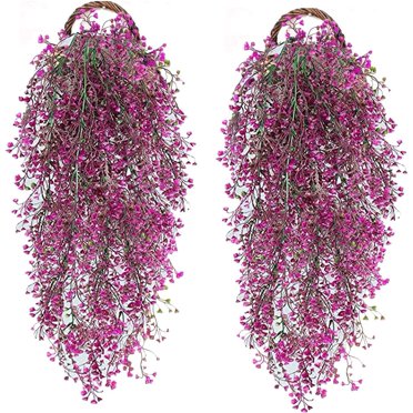 Artificial Fake Hanging Flowers Vine Plant, Green Foliage For Home Garden Indoor Outdoor Decor