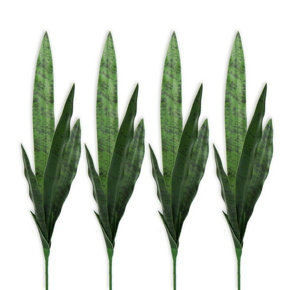 4 Pack Artificial Snake Plants 30" Faux Agave Fake Sansevieria UV Resistant Plant for Indoor and Outdoor Home Garden Office Store Decoration Home Décor