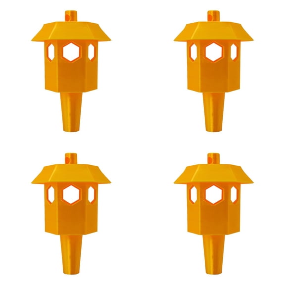 4 Pack Asian Hornet Traps Selective Outdoor Catcher Fits Standard Bottles Includes Free Bait Recipe for Effective Control (Yellow)
