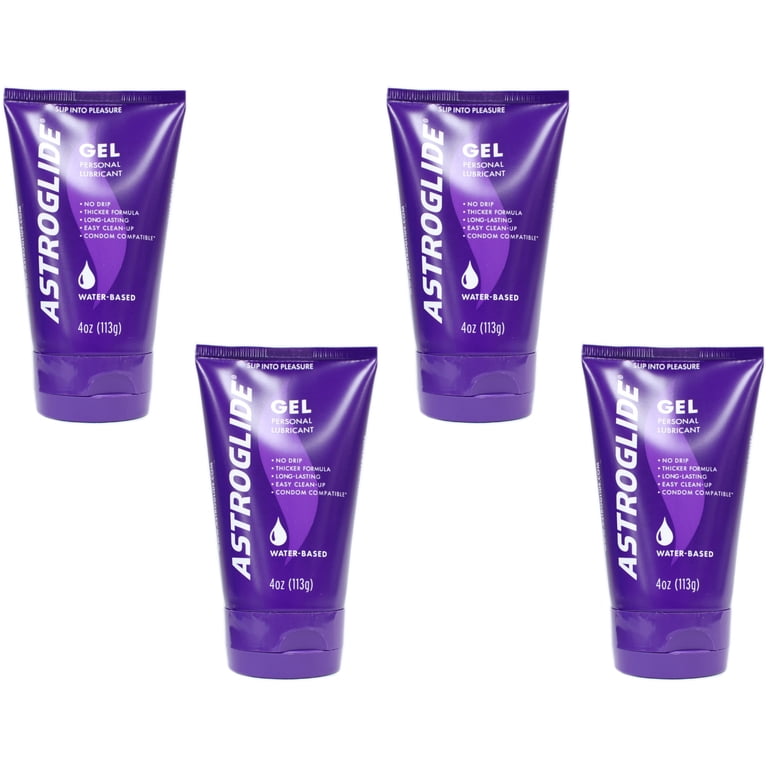 Astroglide 4 Pack - Water-Based Personal Lubricant Gel, 4oz Each