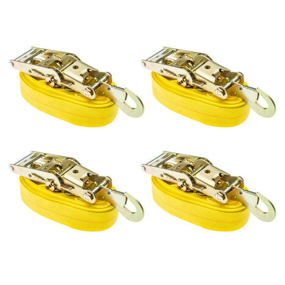 4-Pack Auto Hauler 16in Tire Wheel Bonnet Cam Adjustable Tie-Down Strap