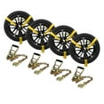 (4 Pack) Auto Hauler Car Flatbed Tie Down Kit Lasso Wheel Ratchet